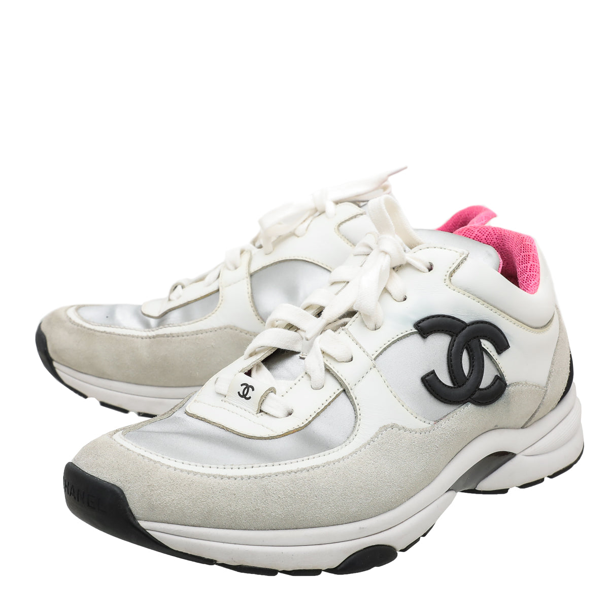 Chanel Multicolor CC Lace Up Sneakers 39.5-Chanel-THE CLOSET