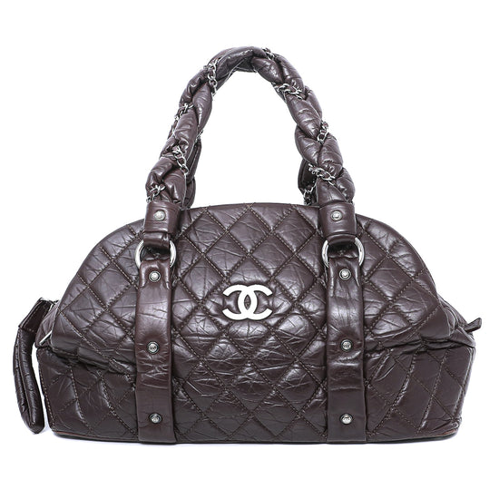 Chanel Chocolate CC Lady Braid Bowler Bag