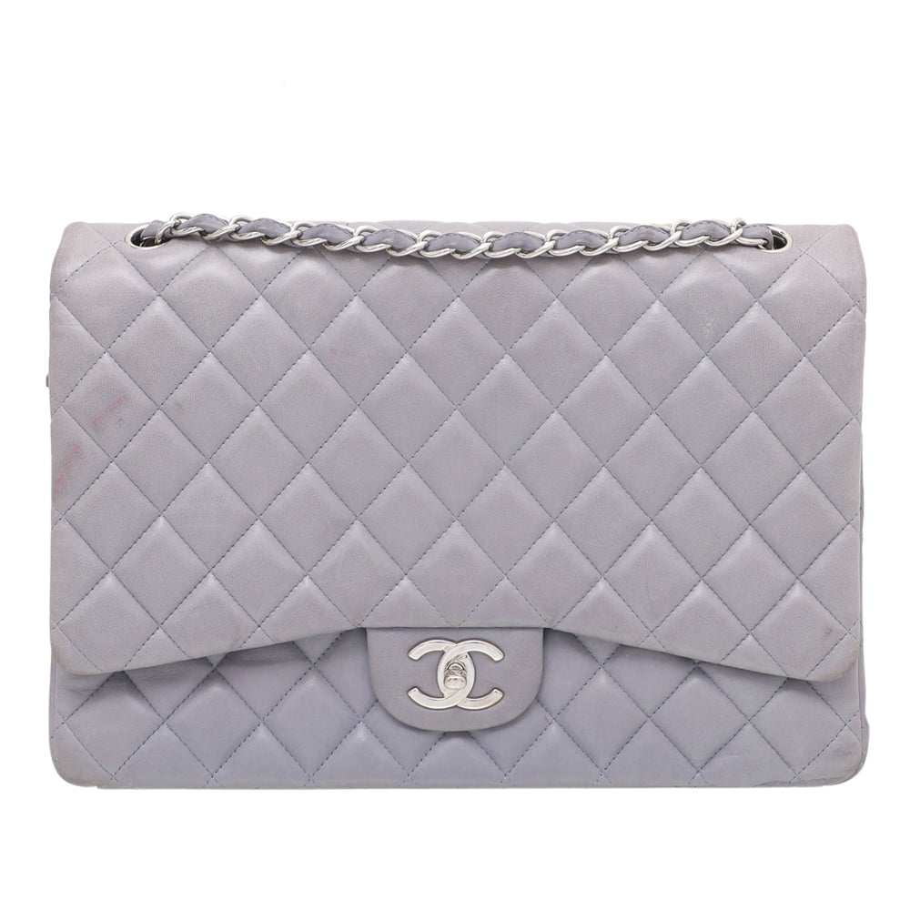 Chanel Grey CC Classique Double Flap Maxi Bag-Chanel-THE CLOSET