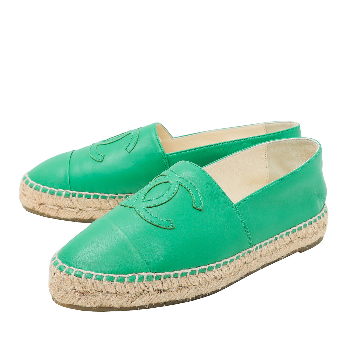 Chanel Green CC Espadrilles 37-Chanel-THE CLOSET