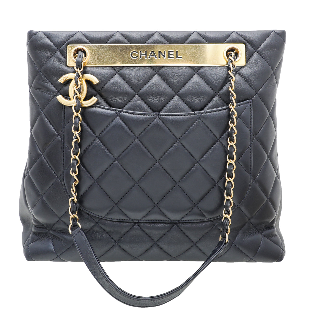 Chanel Navy Blue CC Trendy Shopping Tote Bag – The Closet