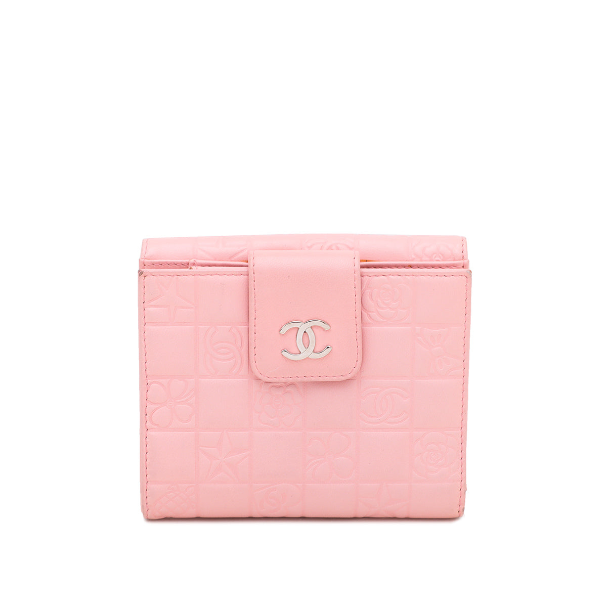 Chanel Pink CC Embossed Charms French Wallet