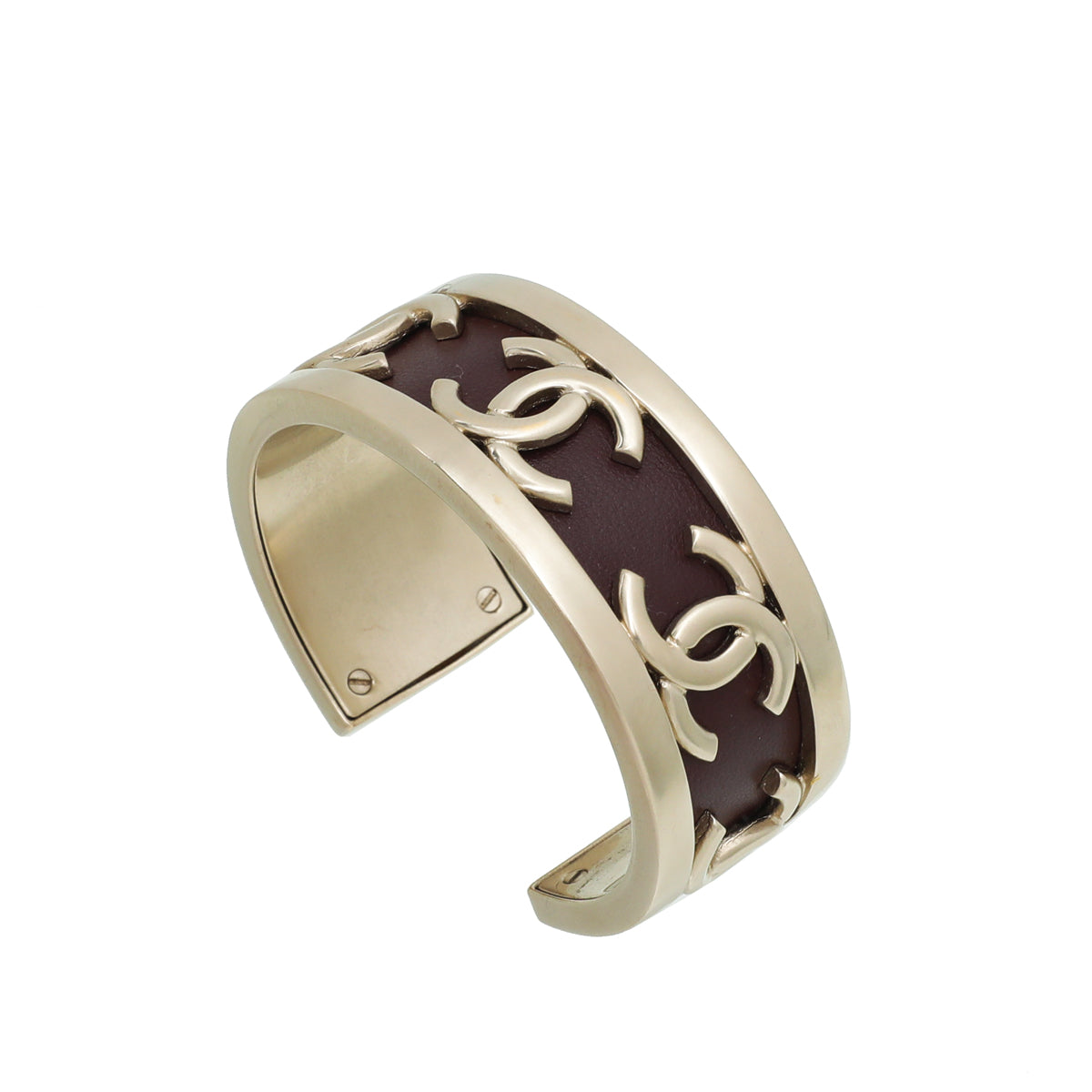 Chanel Burgundy CC Cuff Bracelet-Chanel-THE CLOSET