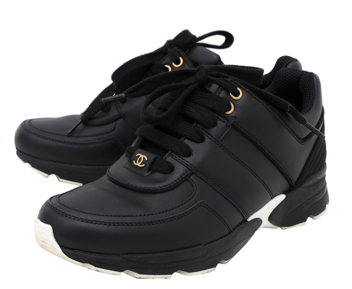 Chanel Black CC Sneaker 36