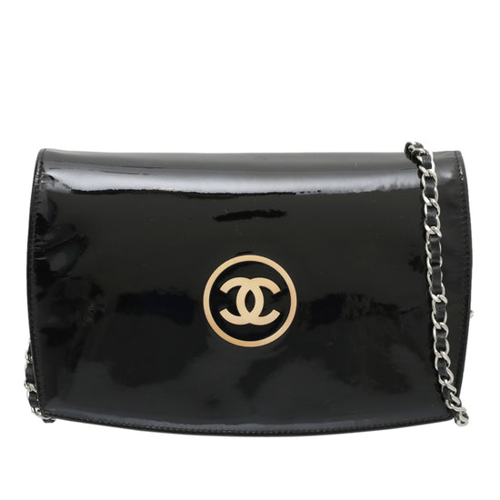 Chanel Black CC Logo Embossed Wallet On Chain