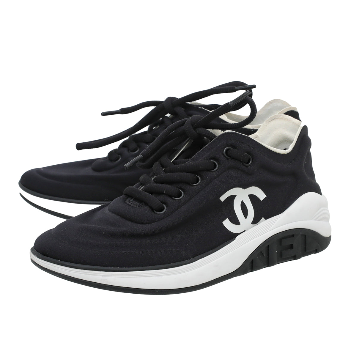 Chanel Black CC Logo Lycra Trainer Sneaker 36.5-Chanel-THE CLOSET