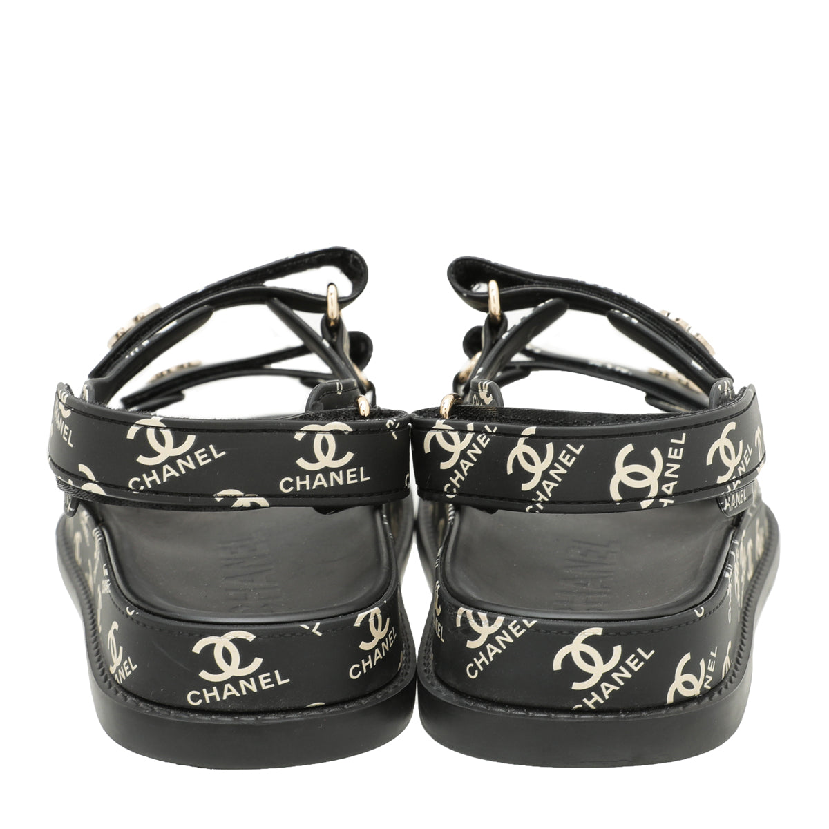 chanel quilted dad sandals