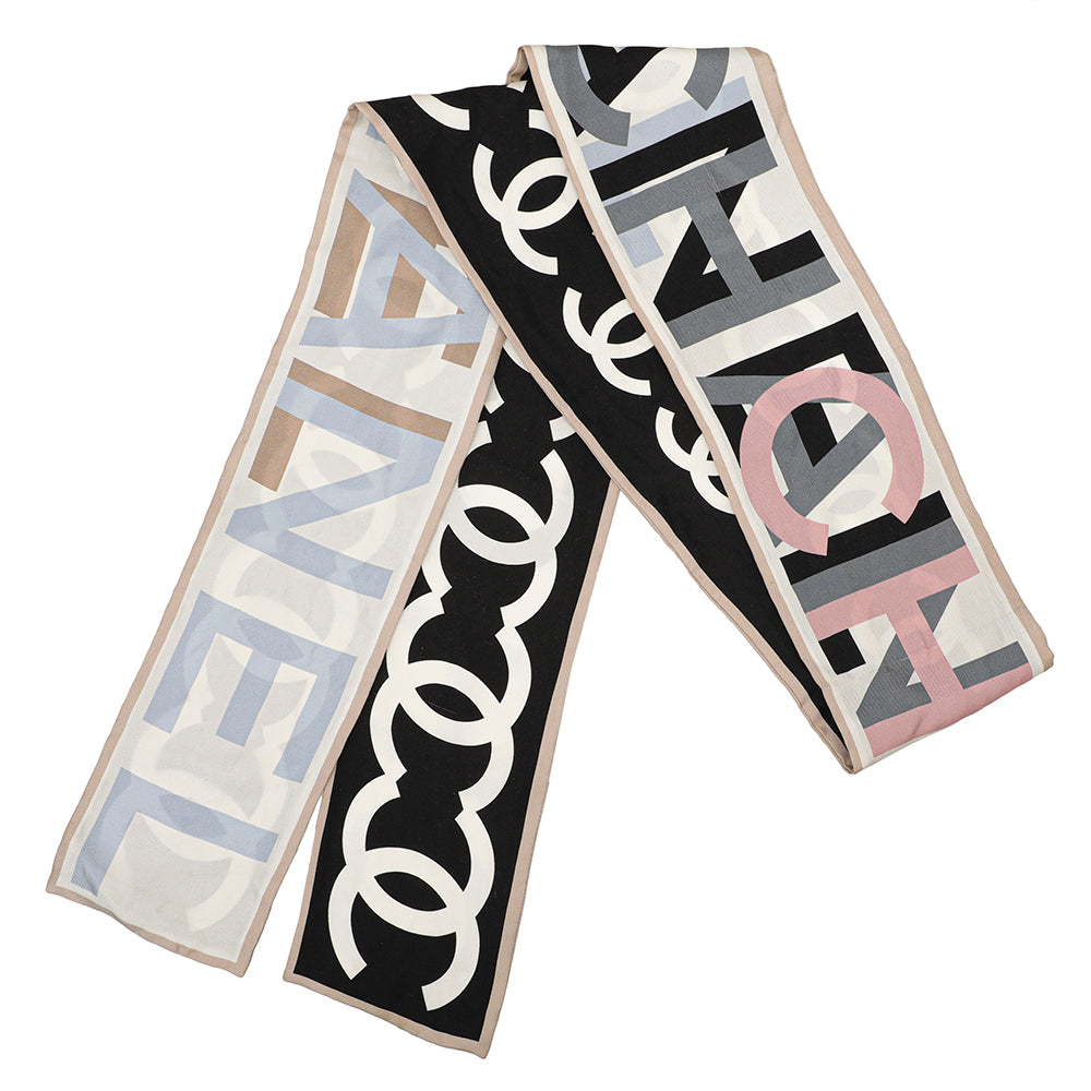 Chanel Multicolor CC Logo Silk Twilly Bandeau-Chanel-THE CLOSET