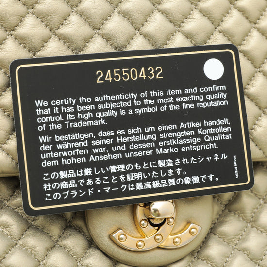 Chanel Metallic Gold CC Medallion Charm Micro Flap Bag