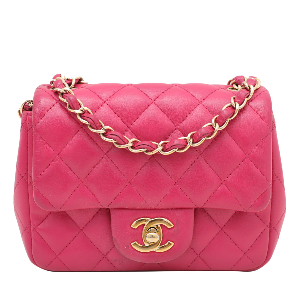 Chanel Pink, Black and Gold CC Classic Flap Bag Earrings