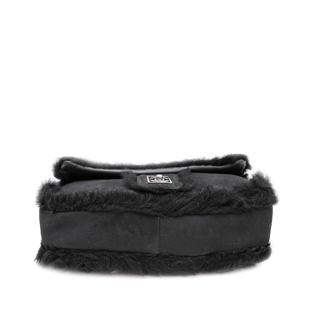Chanel Black CC Mouton Fur Flap Bag-Chanel-THE CLOSET