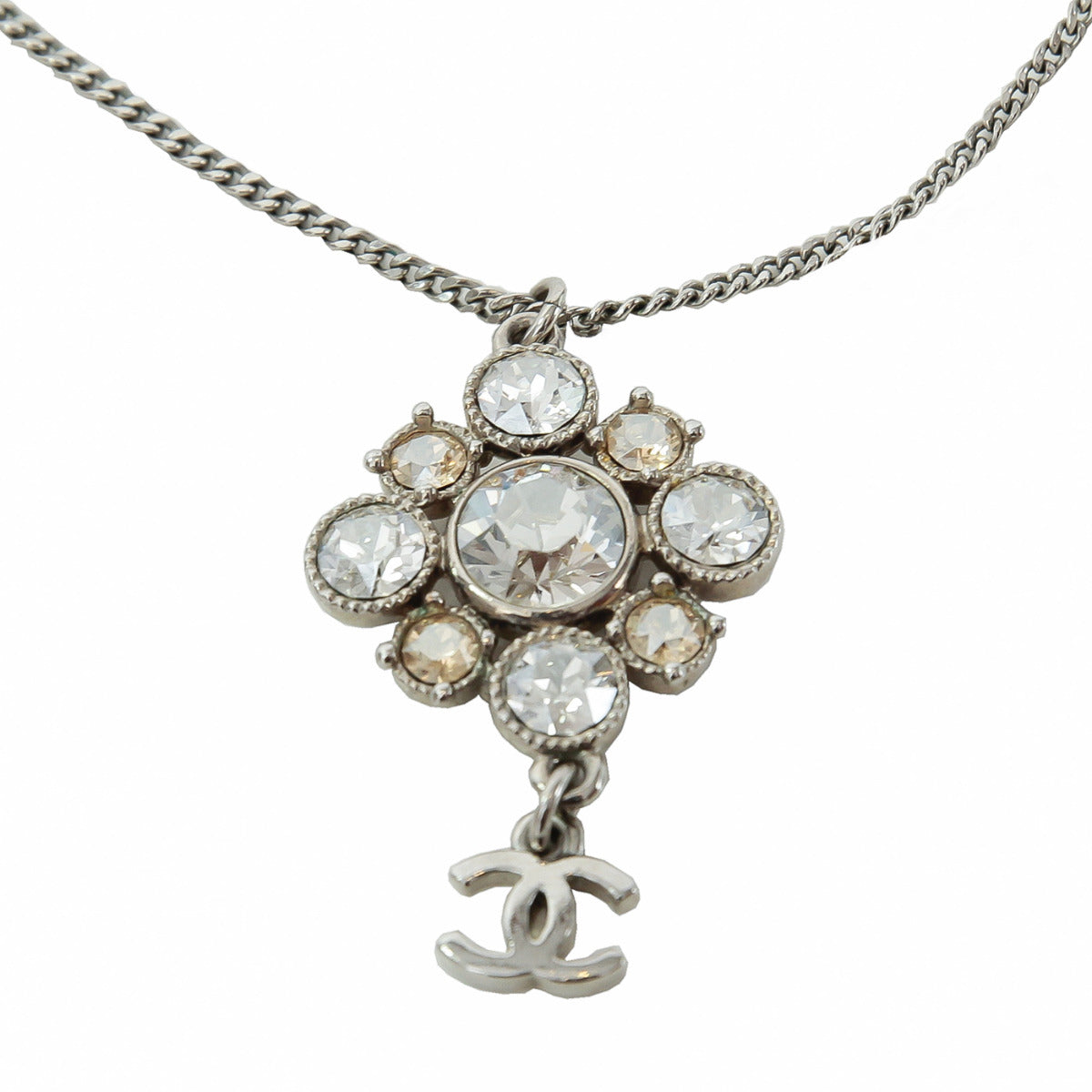 Chanel Silver Tone CC Necklace