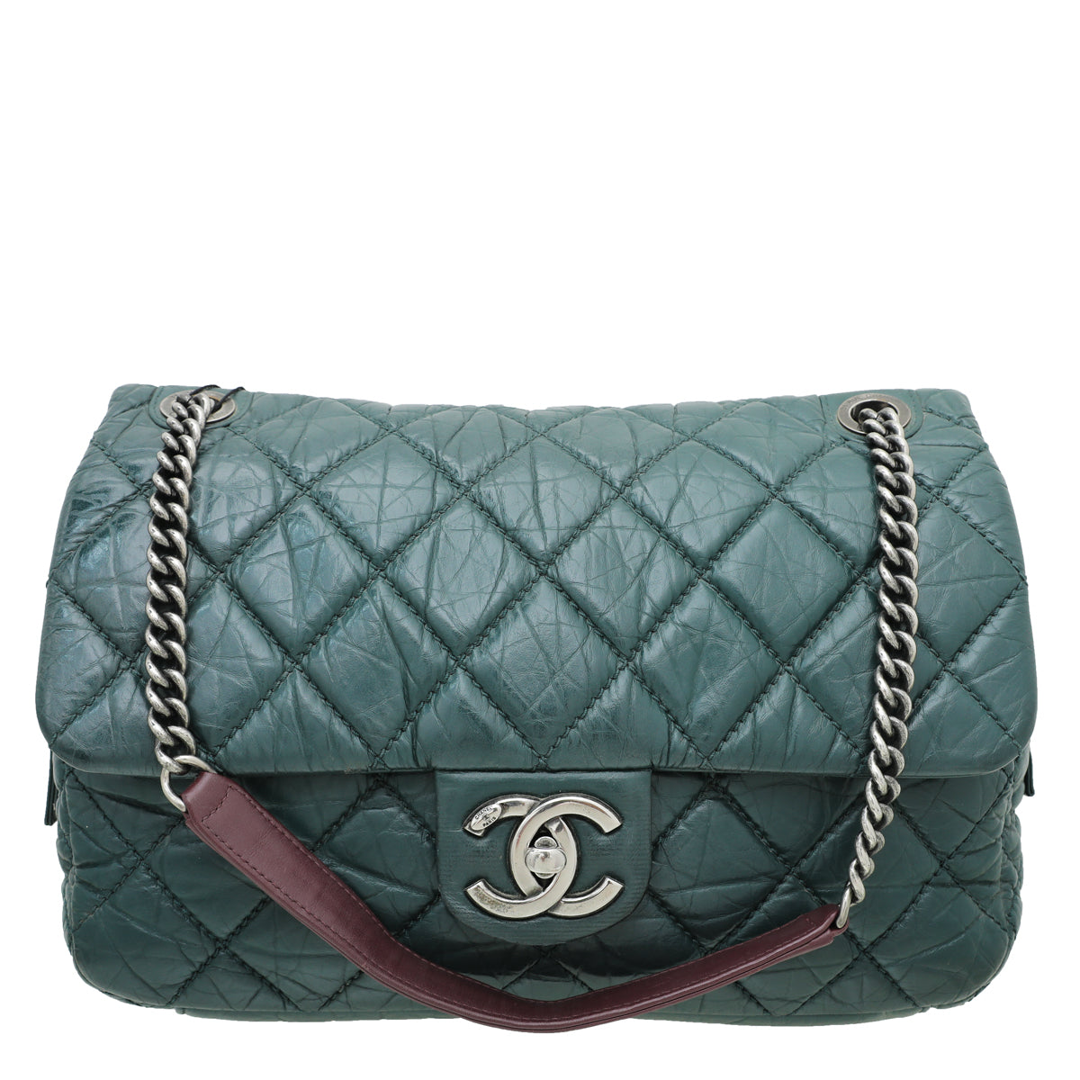 Chanel Forest Green CC New Portobello Aged Flap Bag