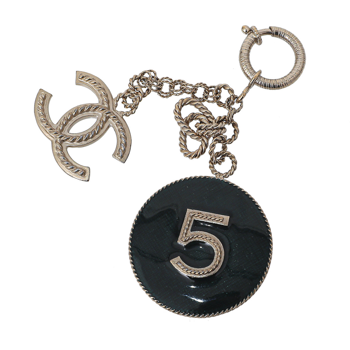 Chanel Light Gold Tone CC No.5 Bag Charm-Chanel-THE CLOSET