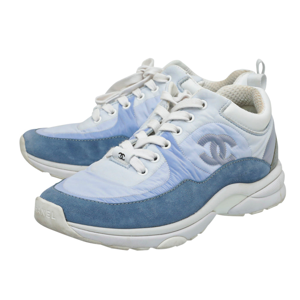 Chanel Sky Blue CC Sneaker 36.5-Chanel-THE CLOSET