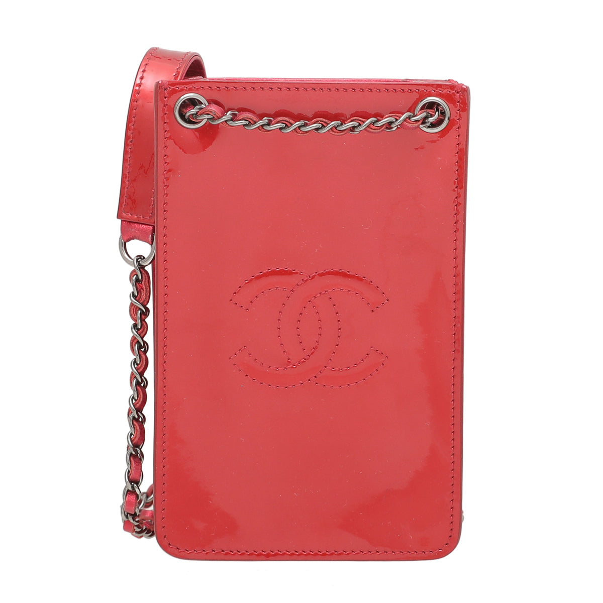 Chanel Red CC O-Phone Holder Crossbody Bag
