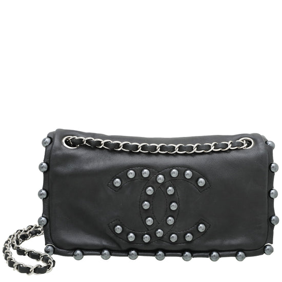 Chanel Black CC Obsession Pearl Flap Bag