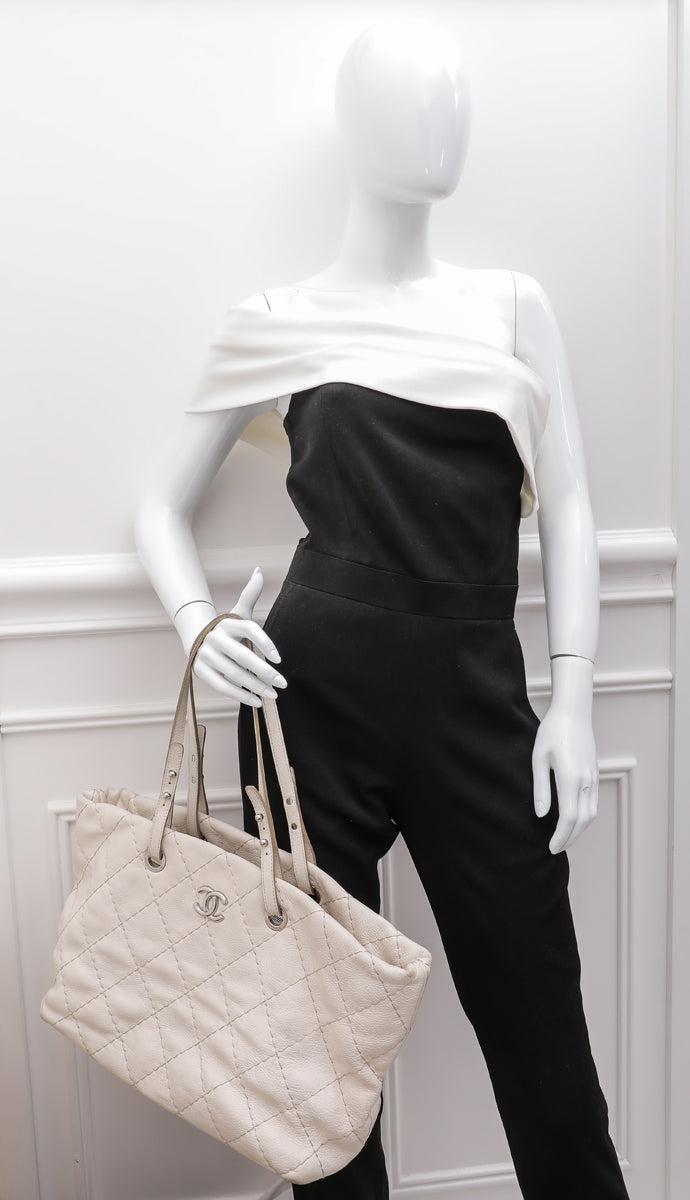 Chanel Off White CC On The Road Tote Bag-Chanel-THE CLOSET