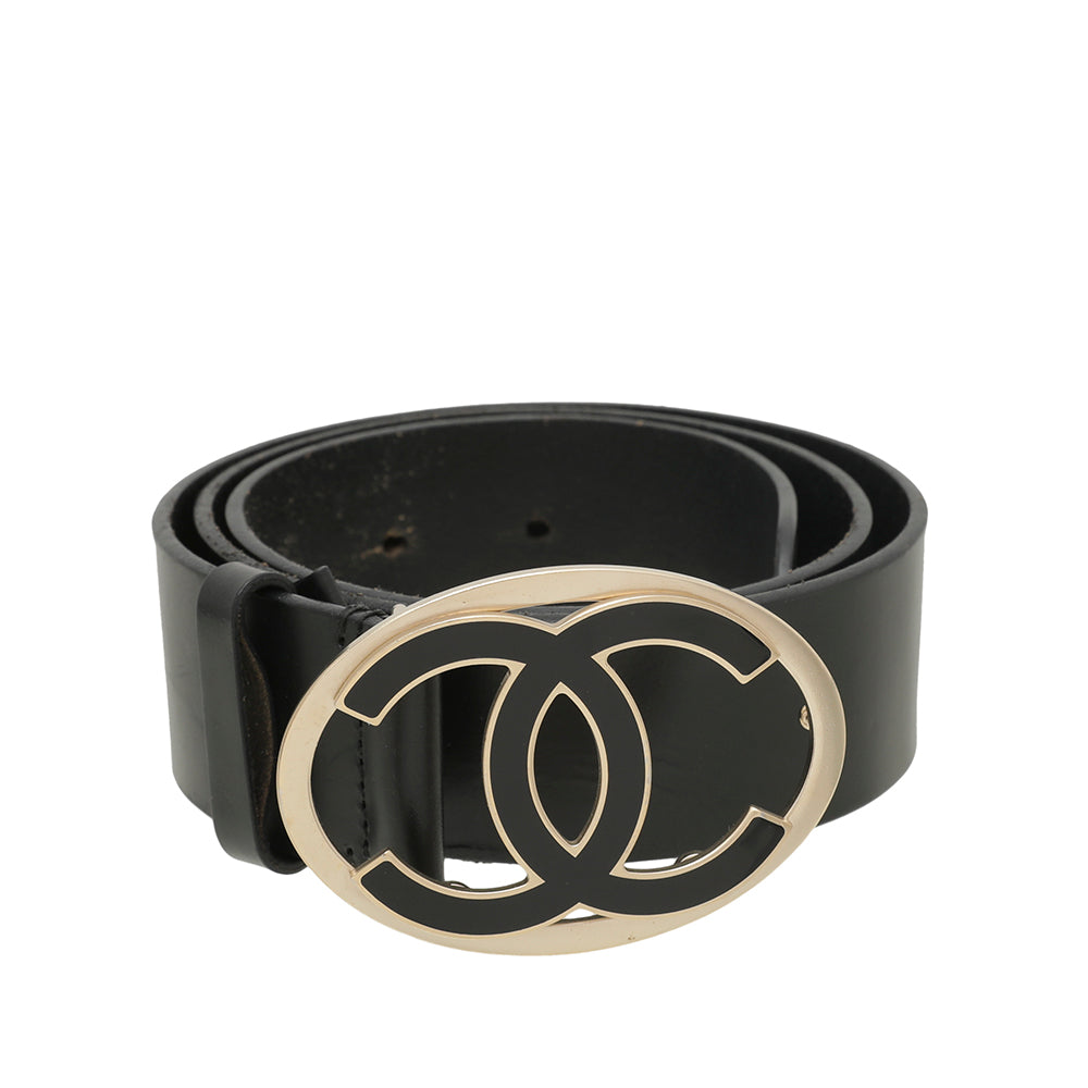 Chanel Black CC Oval Buckle Belt