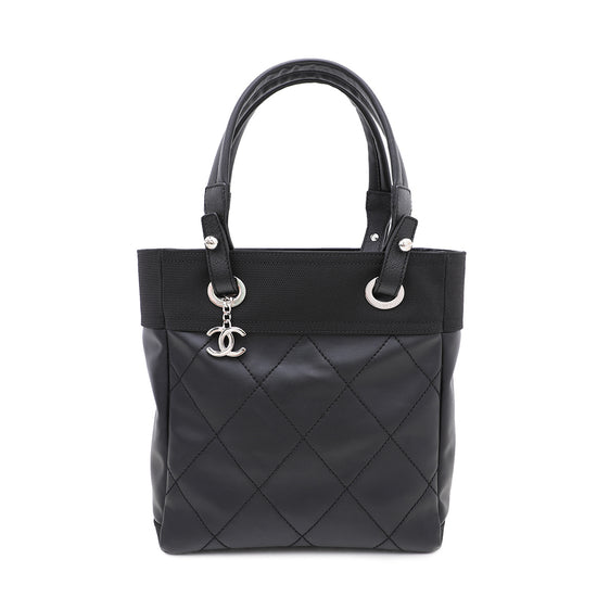 Chanel Black CC Paris Biarritz Tote Bag Small