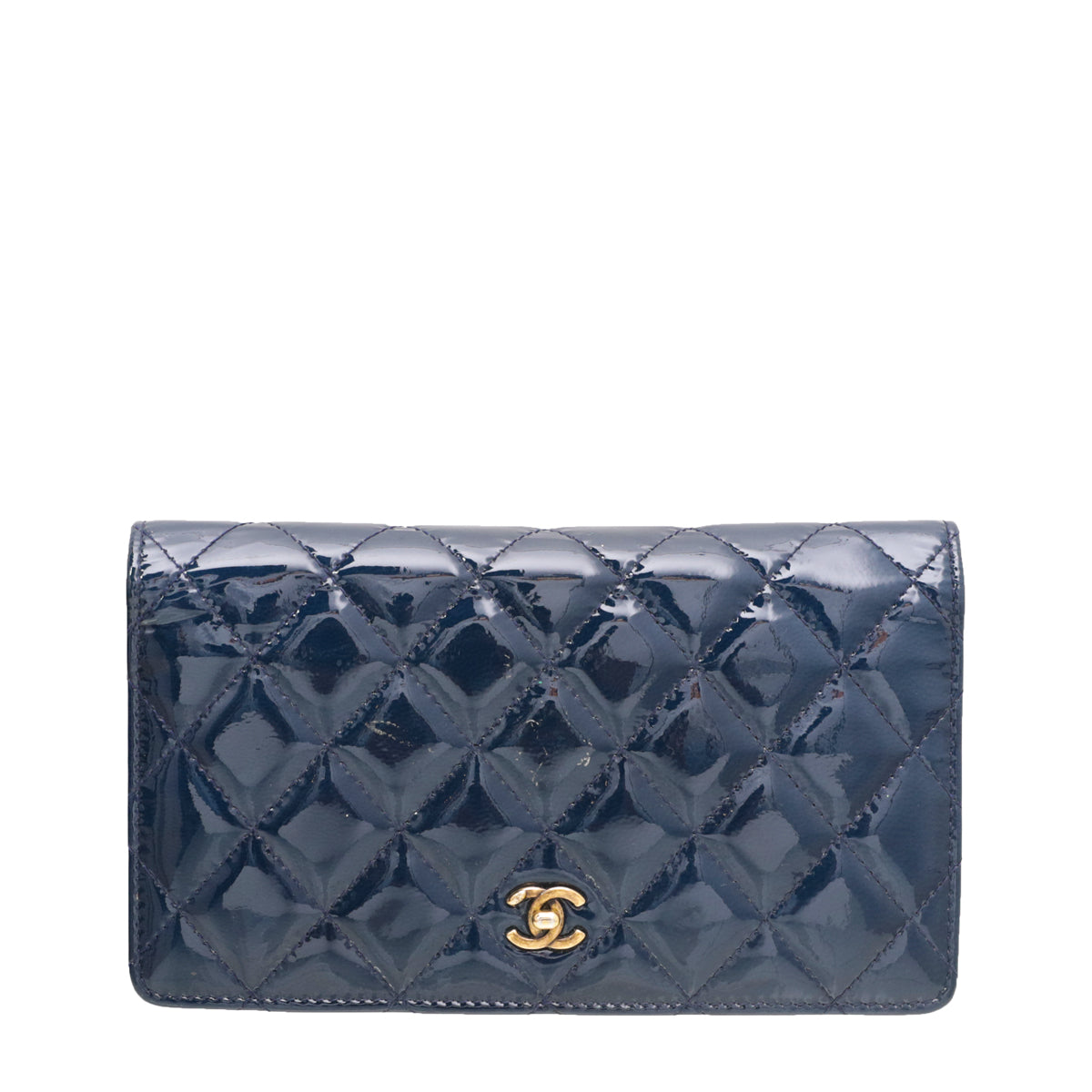 Chanel Navy Blue CC L Yen Wallet-Chanel-THE CLOSET