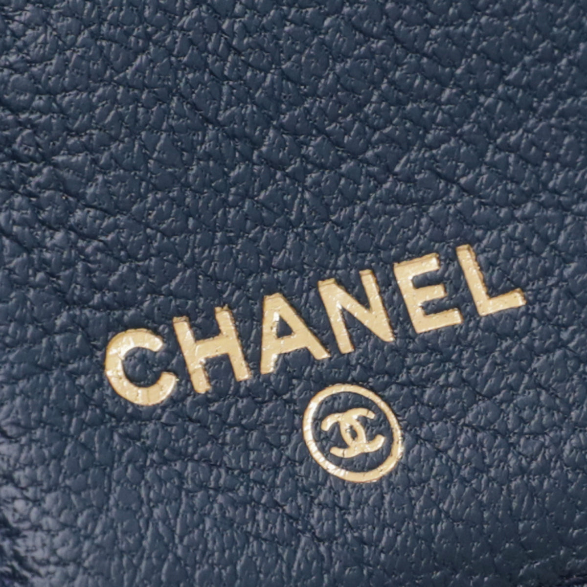 Chanel Navy Blue CC L Yen Wallet