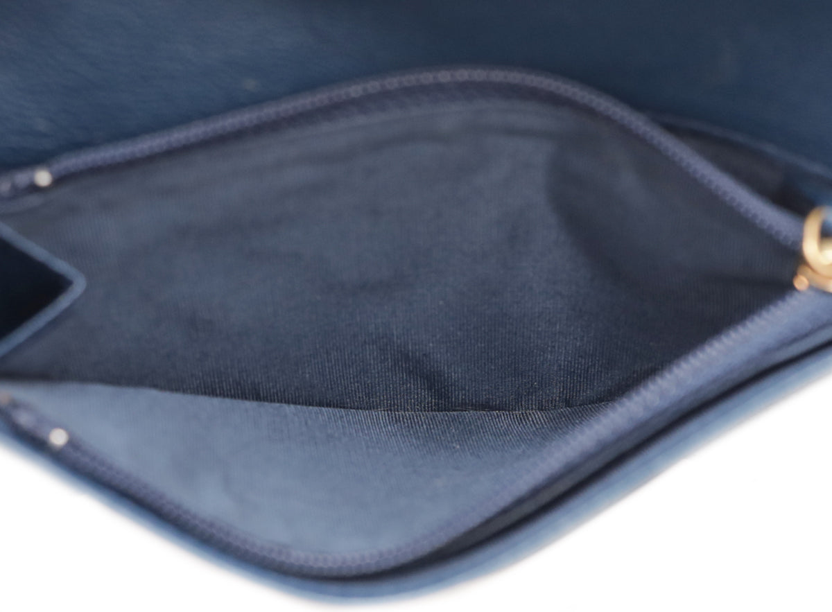 Chanel Navy Blue CC L Yen Wallet-Chanel-THE CLOSET
