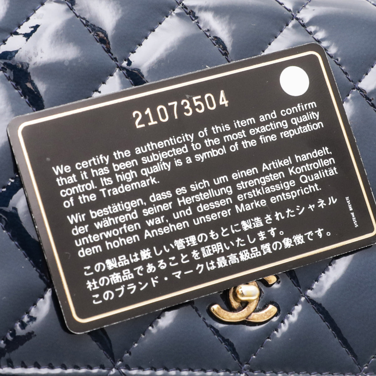 Chanel Navy Blue CC L Yen Wallet-Chanel-THE CLOSET