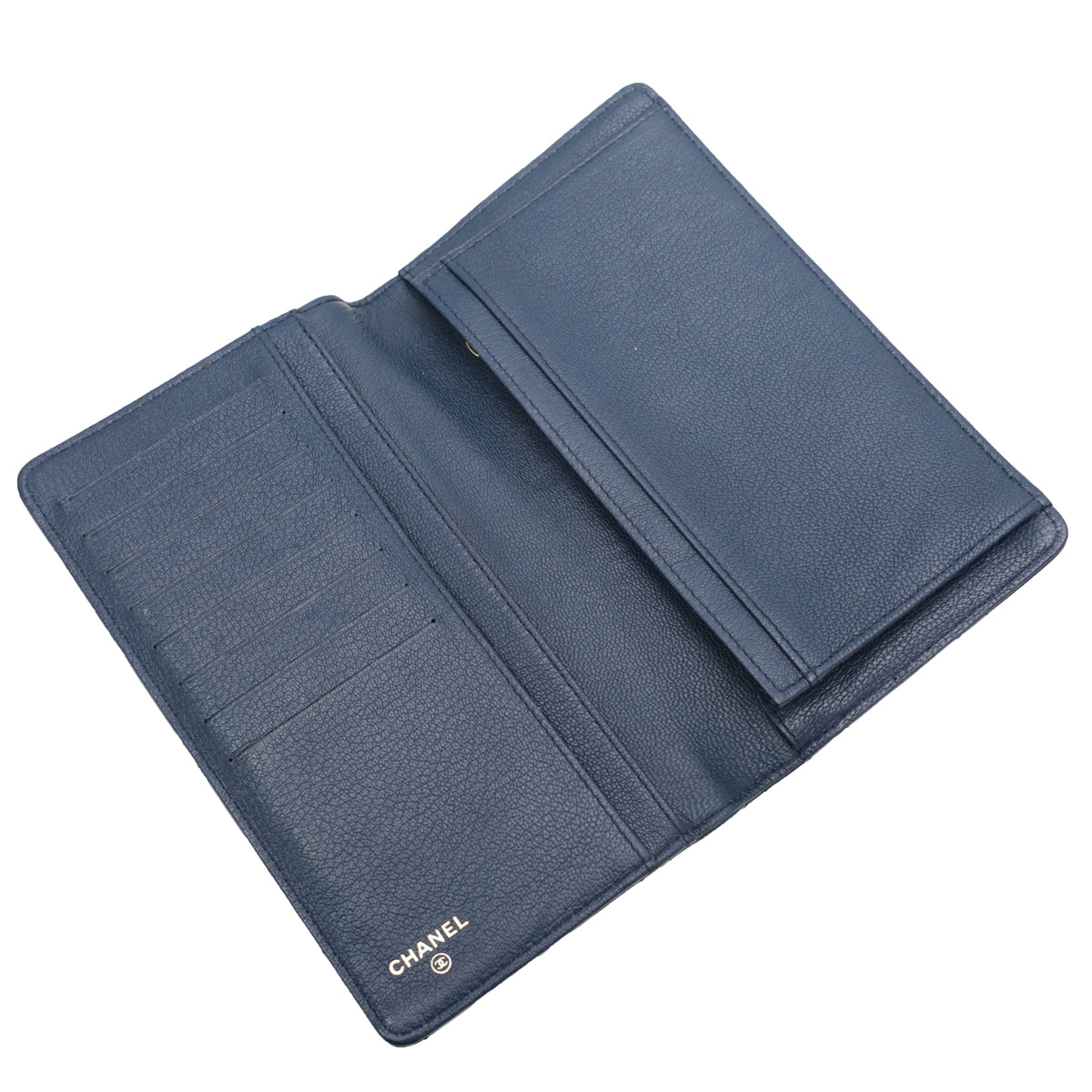 Chanel Navy Blue CC L Yen Wallet-Chanel-THE CLOSET