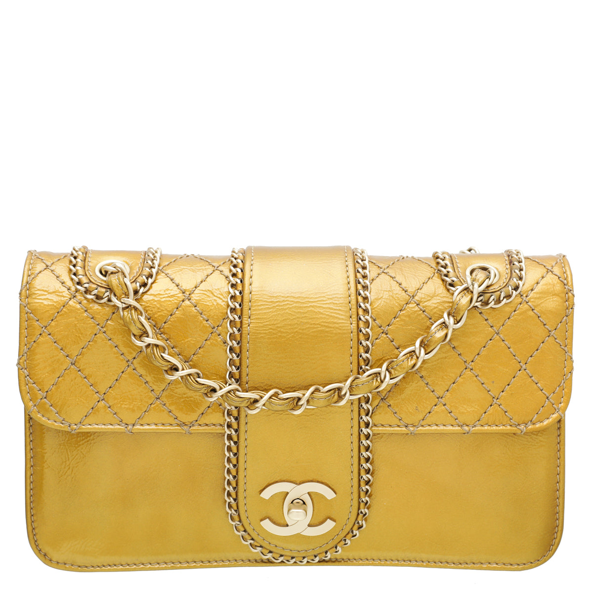 Chanel Gold CC Luxe Ligne Flap Bag-Chanel-THE CLOSET