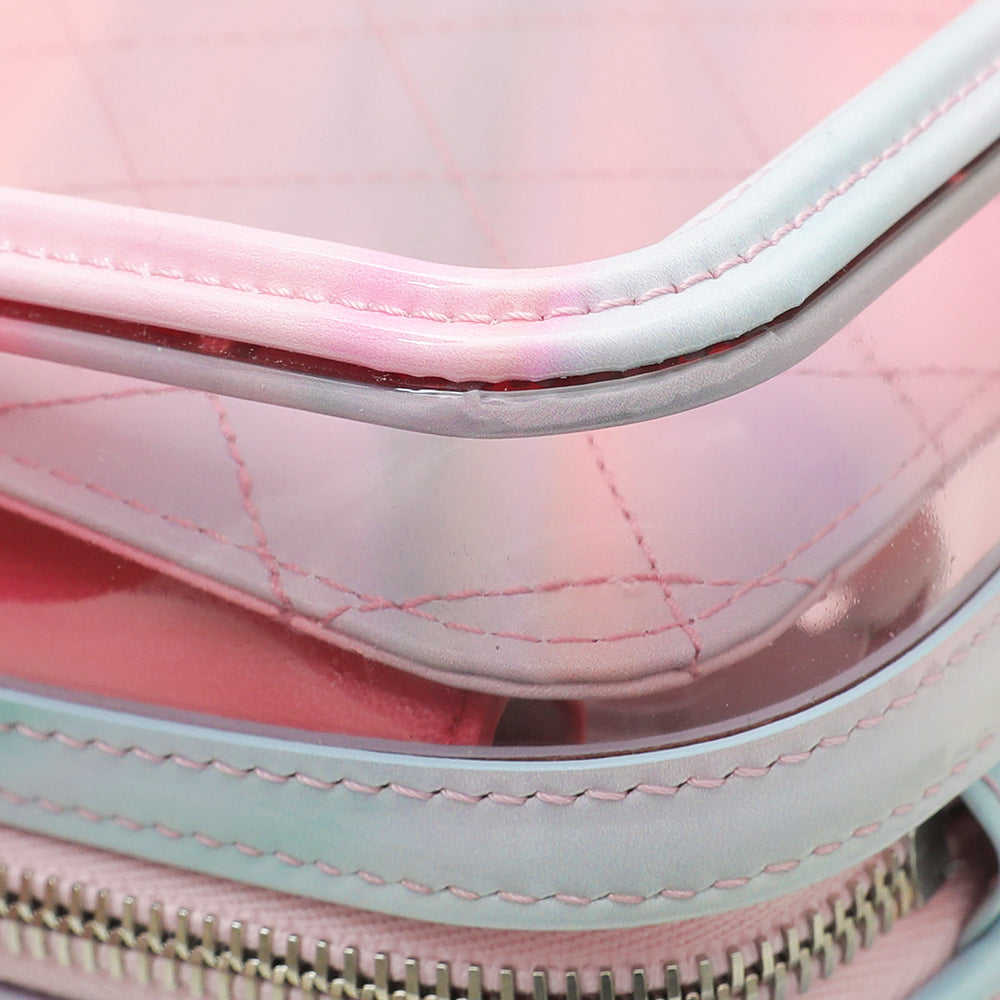Chanel Small Pink PVC Vanity Case with Rainbow Patent Leather Plastic  ref.160401 - Joli Closet
