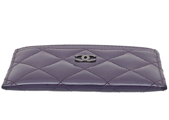 Chanel Violet CC Quilted Card Holder