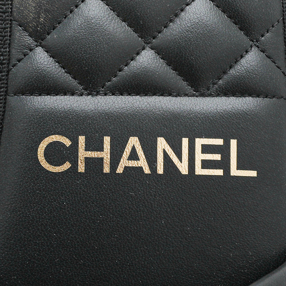 Chanel Black CC Pearl Chain Home Mules Large