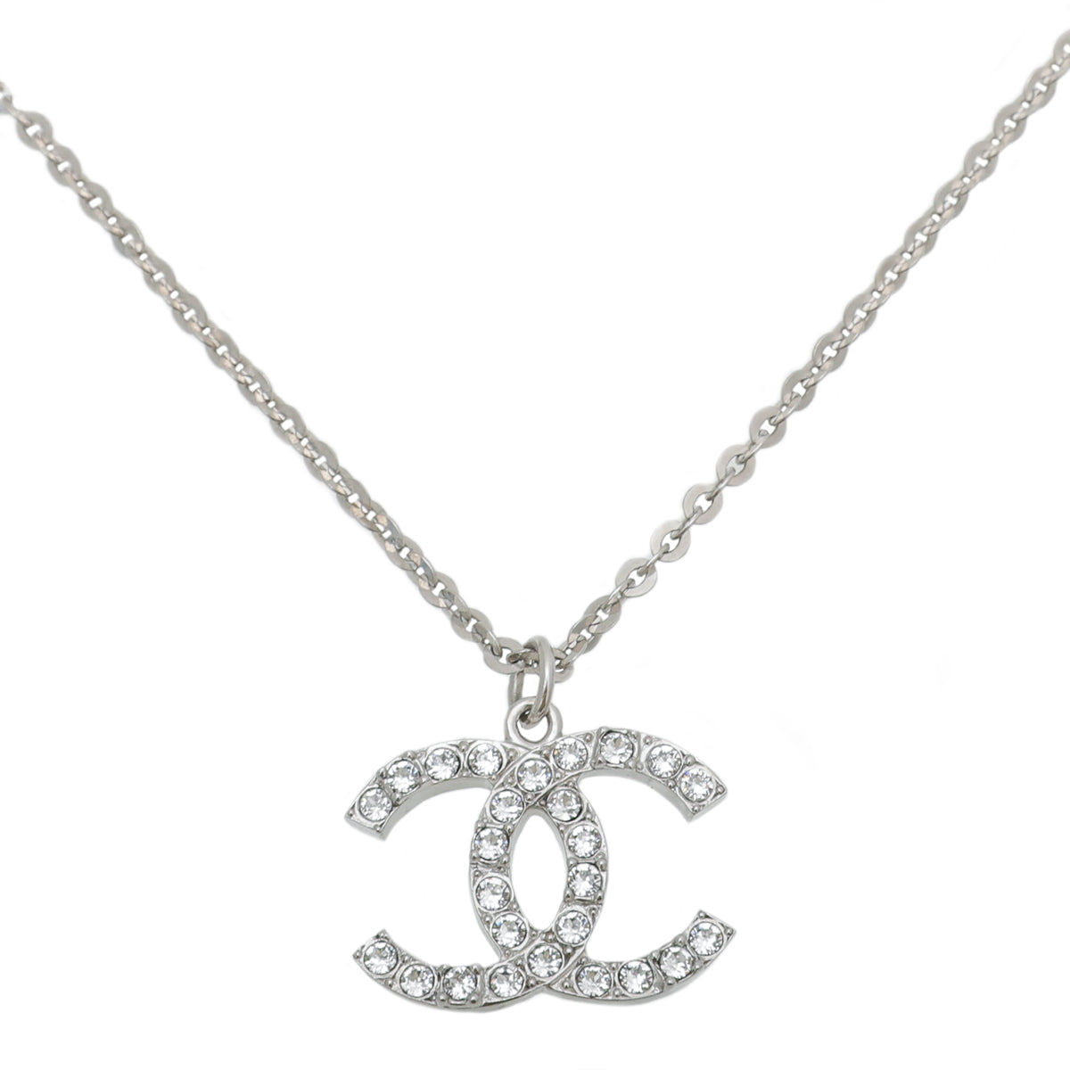 Chanel White CC Pearl Chain Necklace