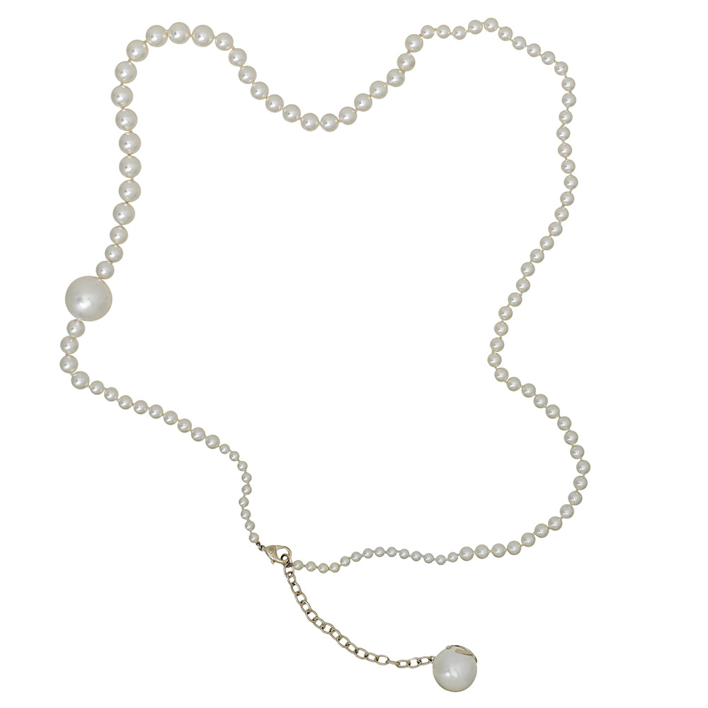 Chanel Ivory CC Pearl Drop Pearl Necklace