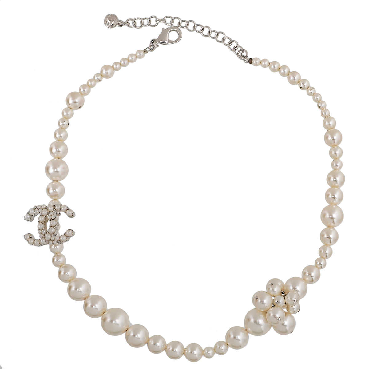Chanel White CC Pearl Short Necklace-Chanel-THE CLOSET