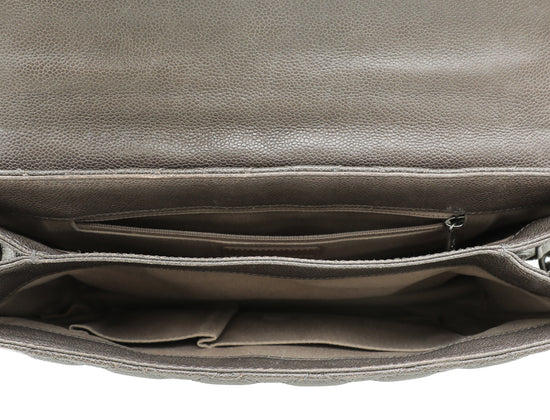 Chanel Brown CC Plate Hobo Flap Bag