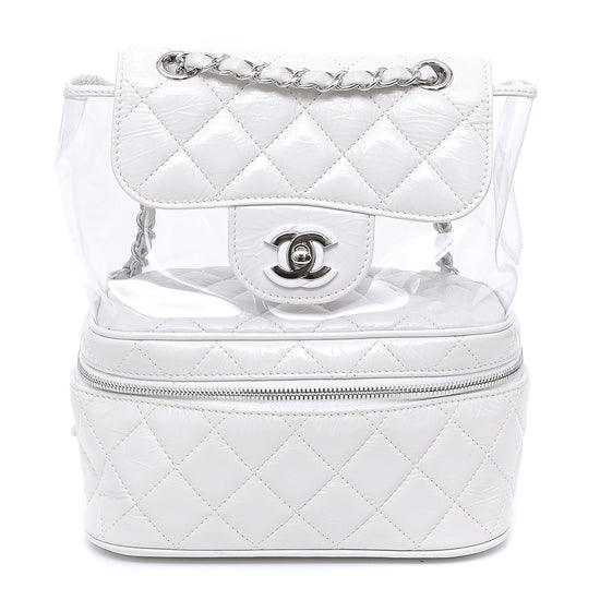 Chanel White CC Crumpled Backpack – The Closet