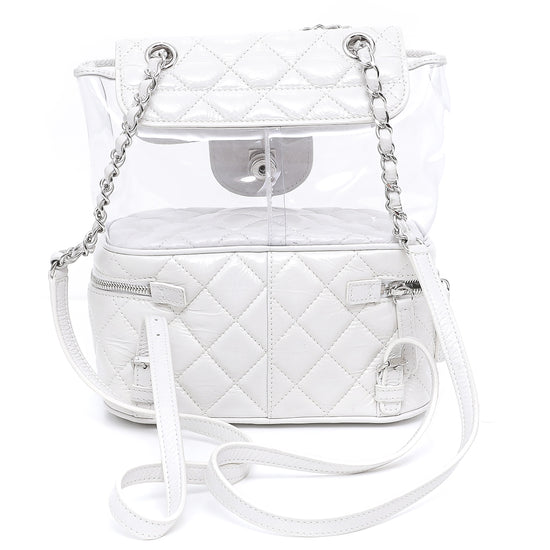 Chanel White CC Crumpled Backpack – The Closet