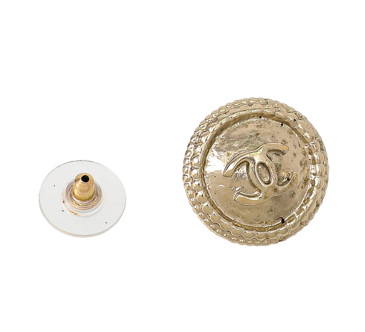 Chanel Gold CC Round Coin Earrings-Chanel-THE CLOSET