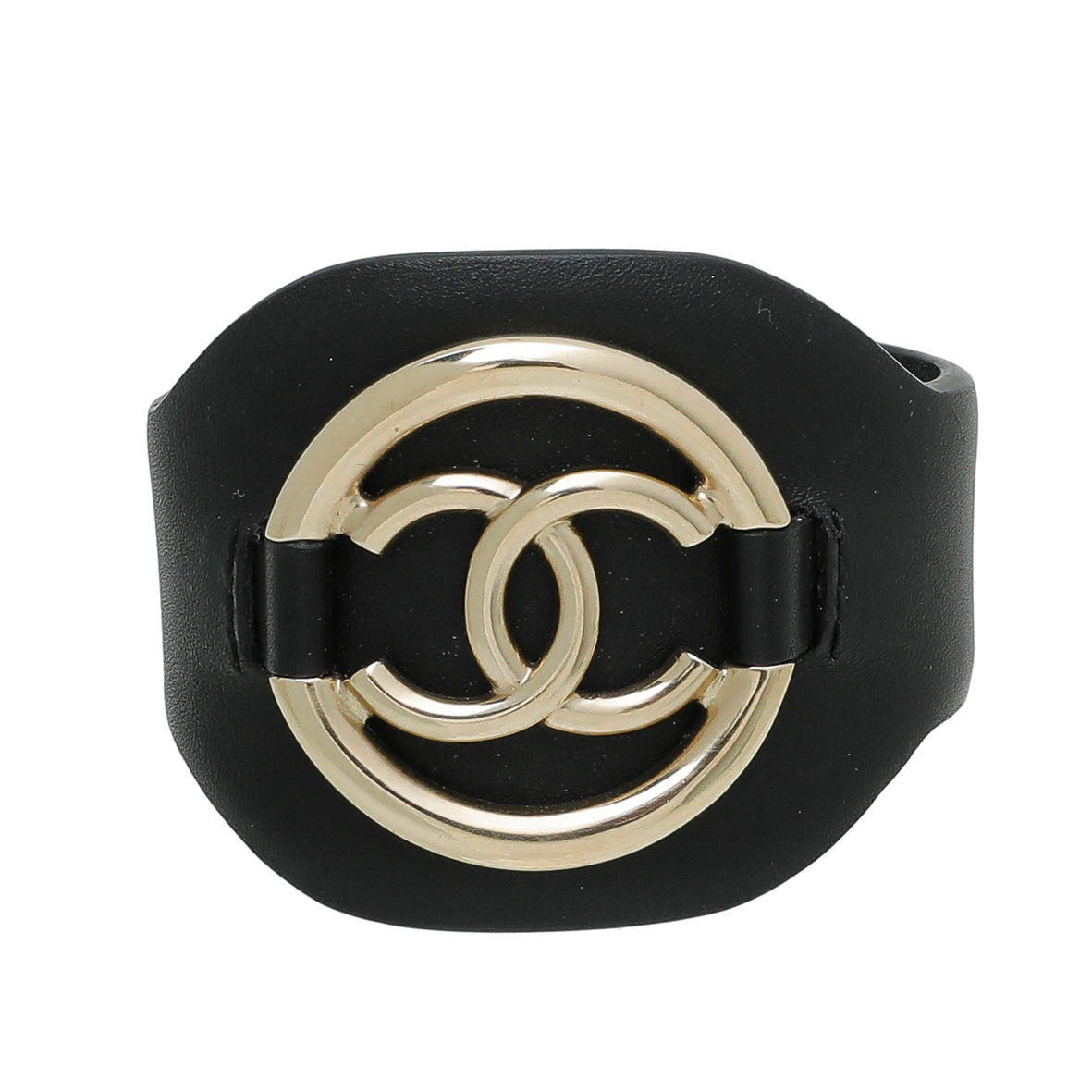 Chanel Black CC Round Logo Bracelet Small-Chanel-THE CLOSET