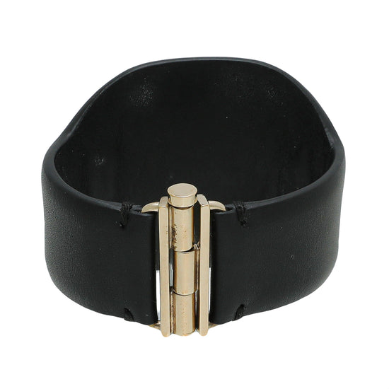 Chanel Black CC Round Logo Bracelet Small