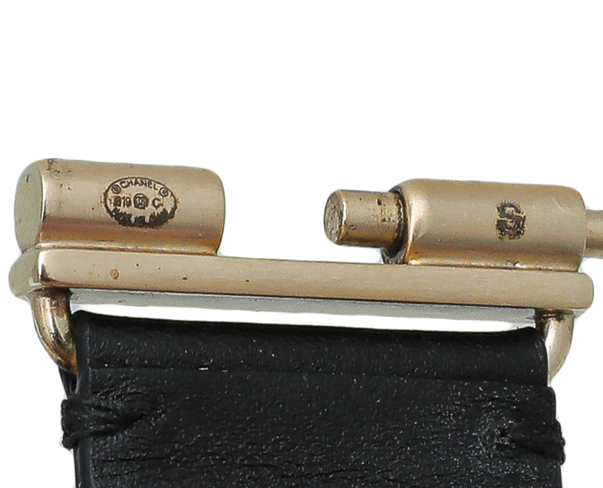 Chanel Black CC Round Logo Bracelet Small-Chanel-THE CLOSET