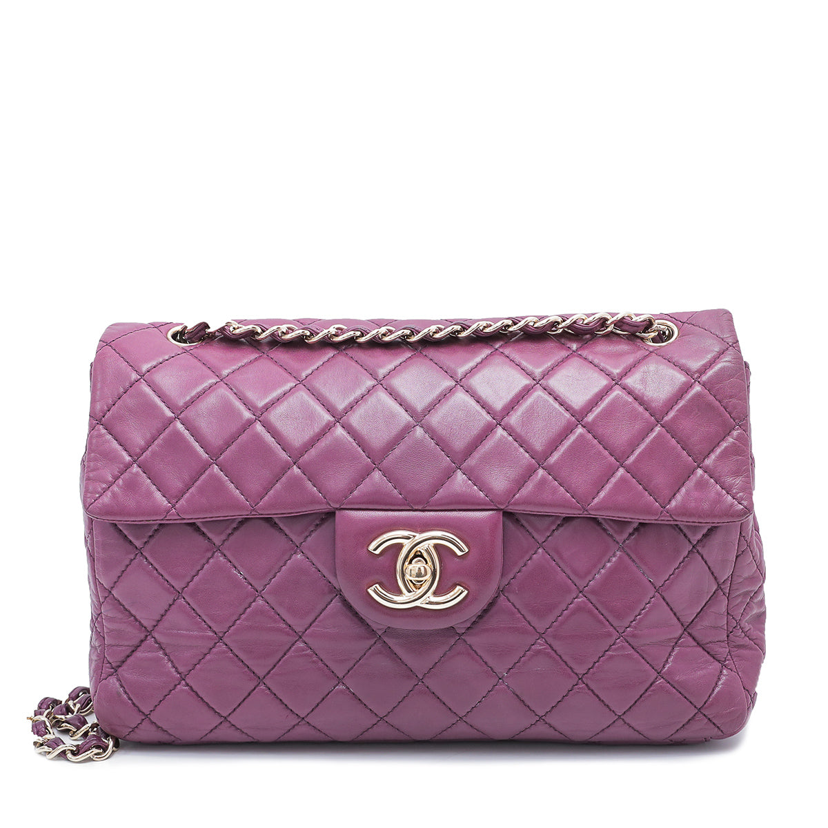 Chanel Purple CC Single Flap Soft Tote Bag-Chanel-THE CLOSET