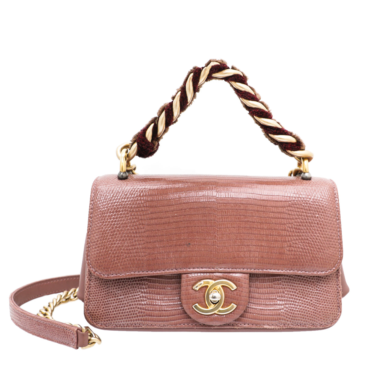 Chanel Moss Rose CC Straight Lined Lizard Mini Bag-Chanel-THE CLOSET