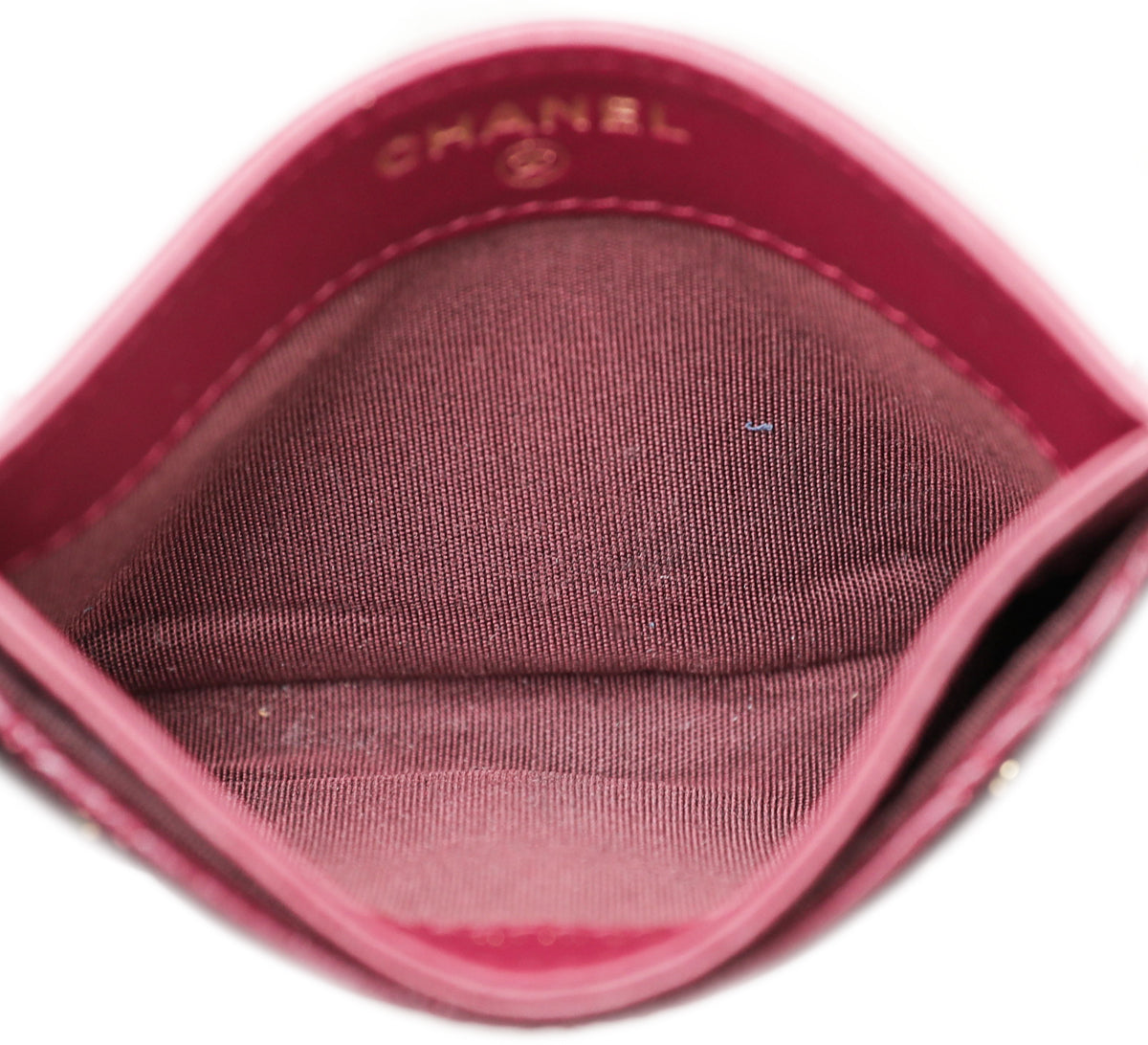 Chanel Burgundy CC Studded Rock Quilted Card Holder-Chanel-THE CLOSET