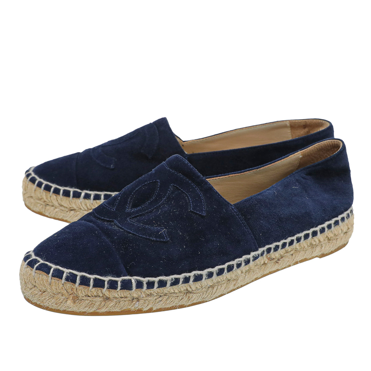 Chanel Blue Suede CC Espadrille 37-Chanel-THE CLOSET