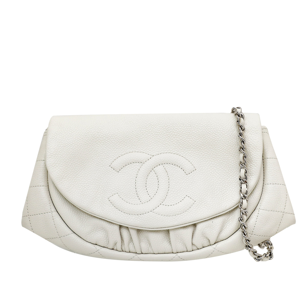 Chanel White CC Timeless Half Moon WOC-Chanel-THE CLOSET