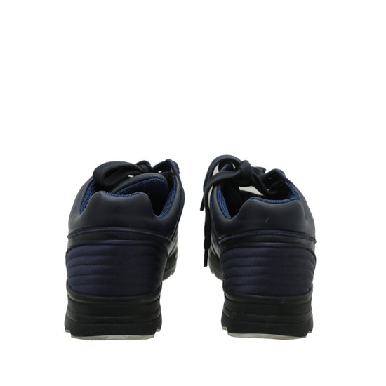 Chanel Blue CC Trainer Sneaker 37