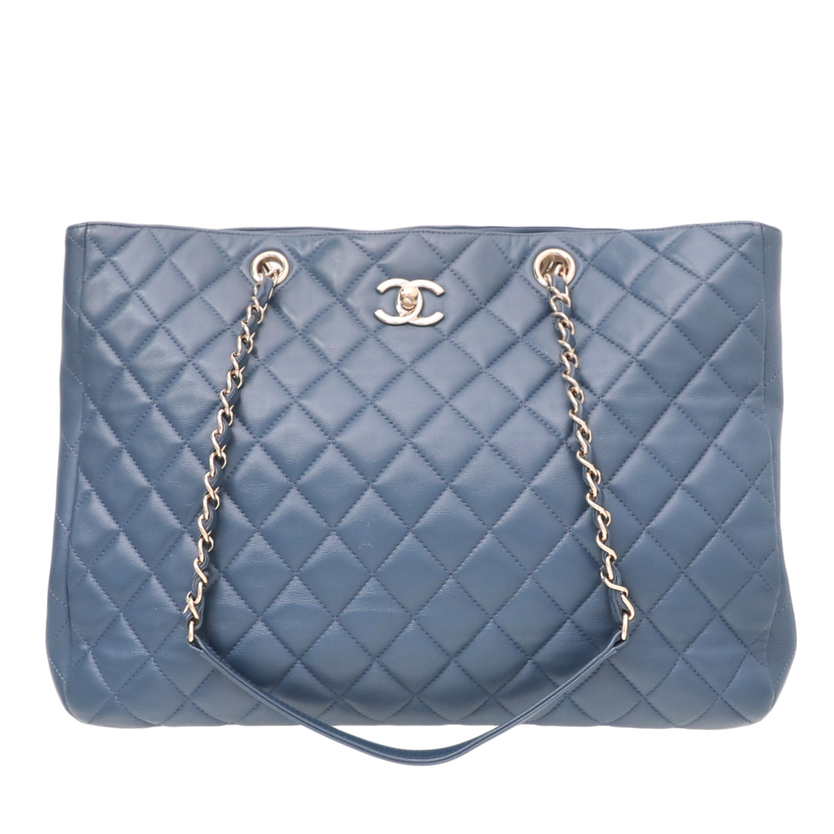 Chanel Blue CC Classic Shopping Tote Bag